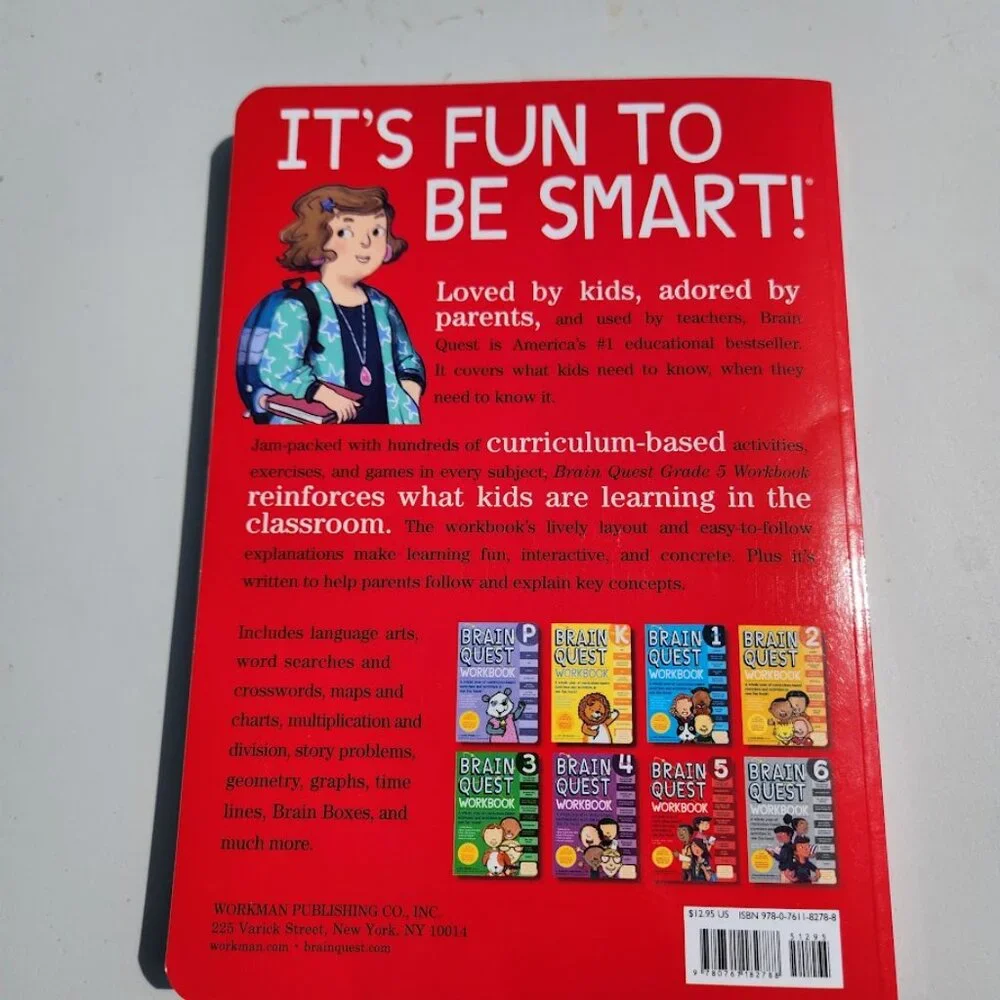 NEW Brain Quest Workbook Grade 5 5th Grade Book Paperback ‏ 320pages Stocking St